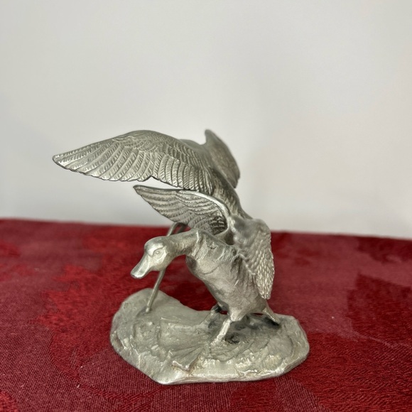 Rawcliffe P. Davis pewter Geese Duck Sculpture vintage signed 1978 - Picture 2 of 9